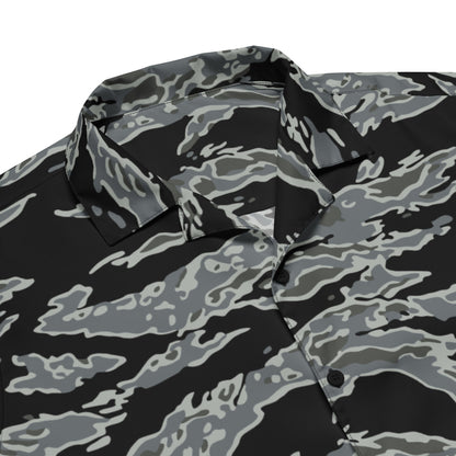 Miami Tiger Stripe Urban Grey CAMO Unisex button shirt - Button Shirt