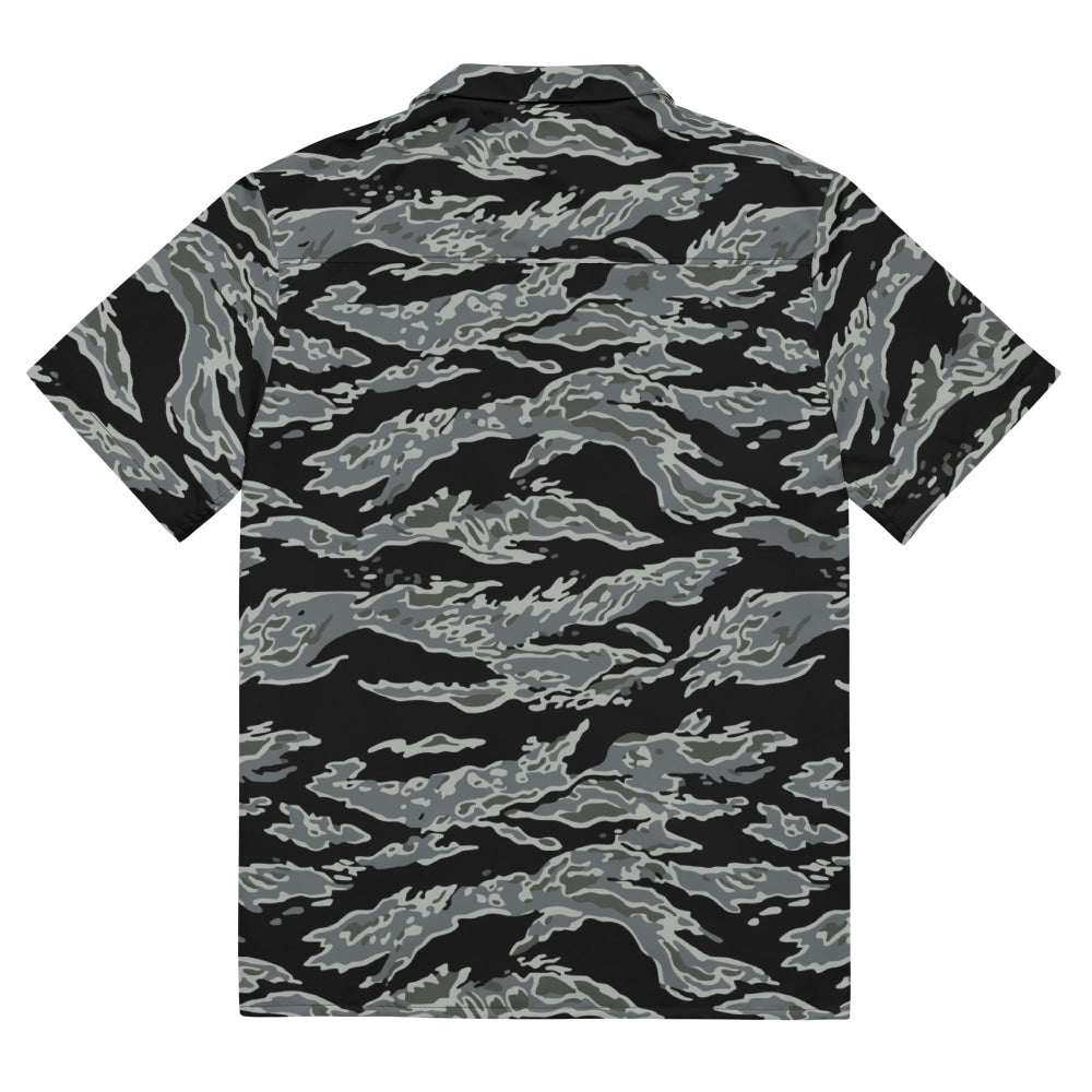 Miami Tiger Stripe Urban Grey CAMO Unisex button shirt - Button Shirt