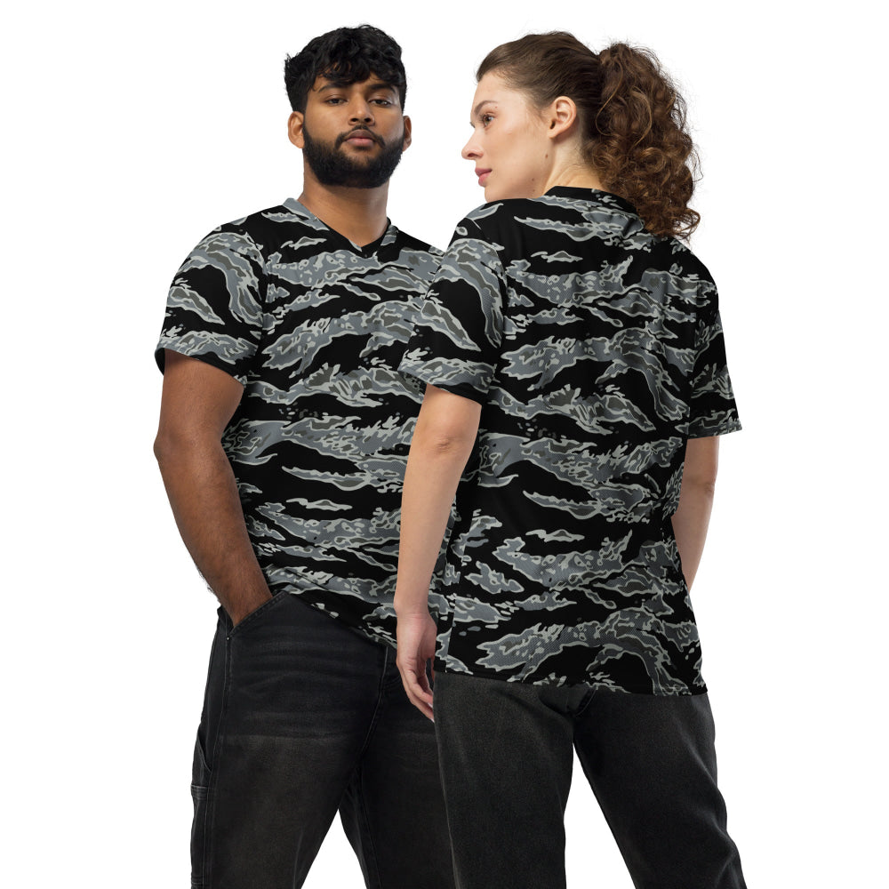 Miami Tiger Stripe Urban Grey CAMO unisex sports jersey - 2XS - Unisex Sports Jersey