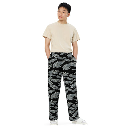 Miami Tiger Stripe Urban Grey CAMO unisex wide-leg pants - Unisex Wide-Leg Pants