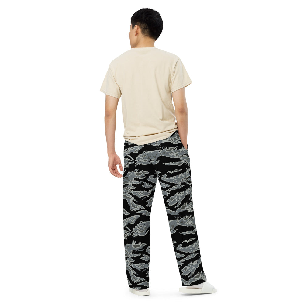 Miami Tiger Stripe Urban Grey CAMO unisex wide-leg pants - Unisex Wide-Leg Pants