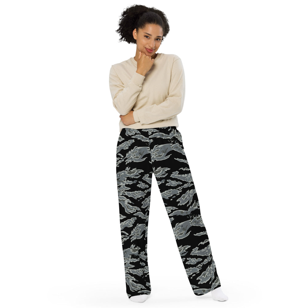 Miami Tiger Stripe Urban Grey CAMO unisex wide-leg pants - Unisex Wide-Leg Pants