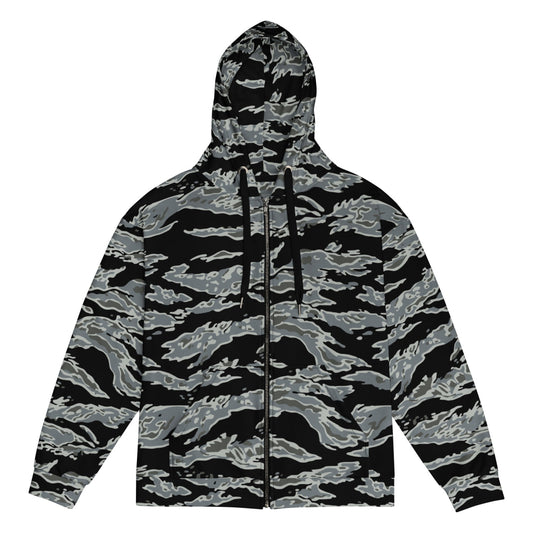 Miami Tiger Stripe Urban Grey CAMO Unisex zip hoodie - Zip Hoodie