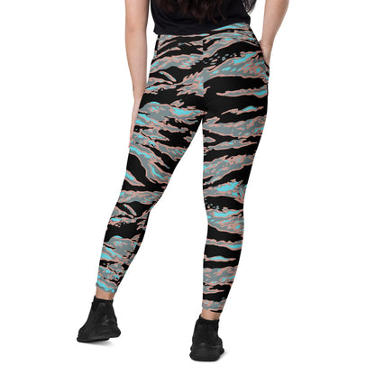 Miami Tiger Stripe Urban CAMO Leggings with pockets - Womens With Pockets