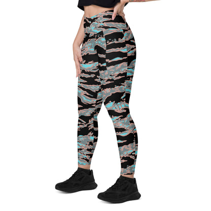 Miami Tiger Stripe Urban CAMO Leggings with pockets - Womens With Pockets