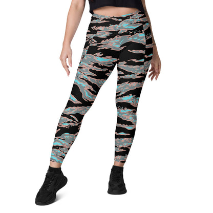 Miami Tiger Stripe Urban CAMO Leggings with pockets - Womens With Pockets