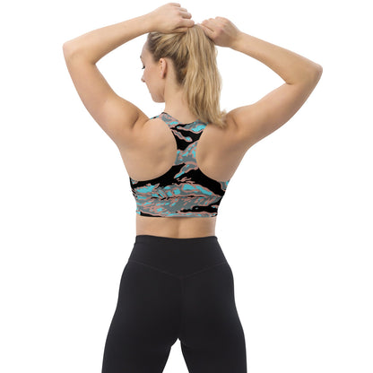 Miami Tiger Stripe Urban CAMO Longline sports bra - Womens Sports Bra