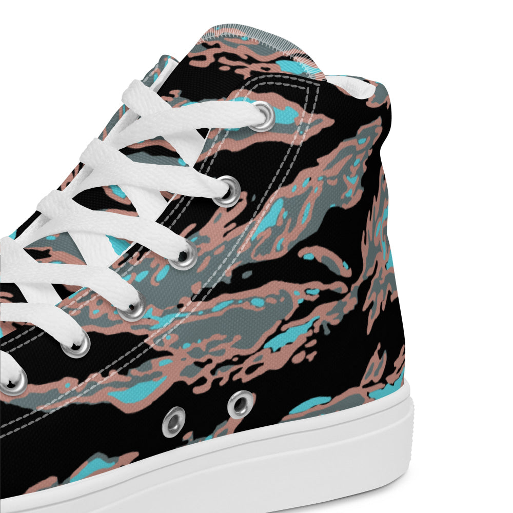 Miami Tiger Stripe Urban CAMO Men’s high top canvas shoes - Mens High Top Canvas Shoes