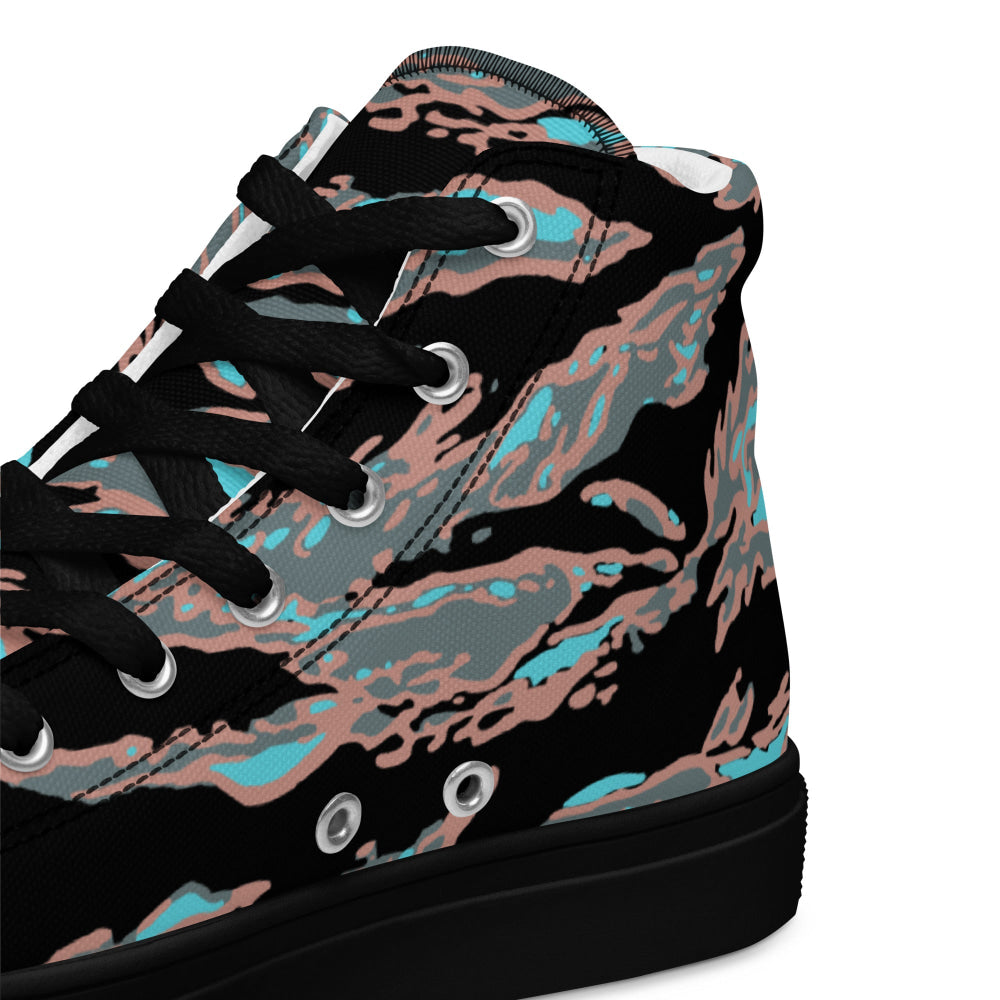 Miami Tiger Stripe Urban CAMO Men’s high top canvas shoes - Mens High Top Canvas Shoes