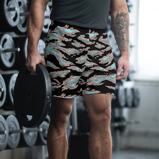 Miami Tiger Stripe Urban CAMO Unisex Athletic Long Shorts - 2XS