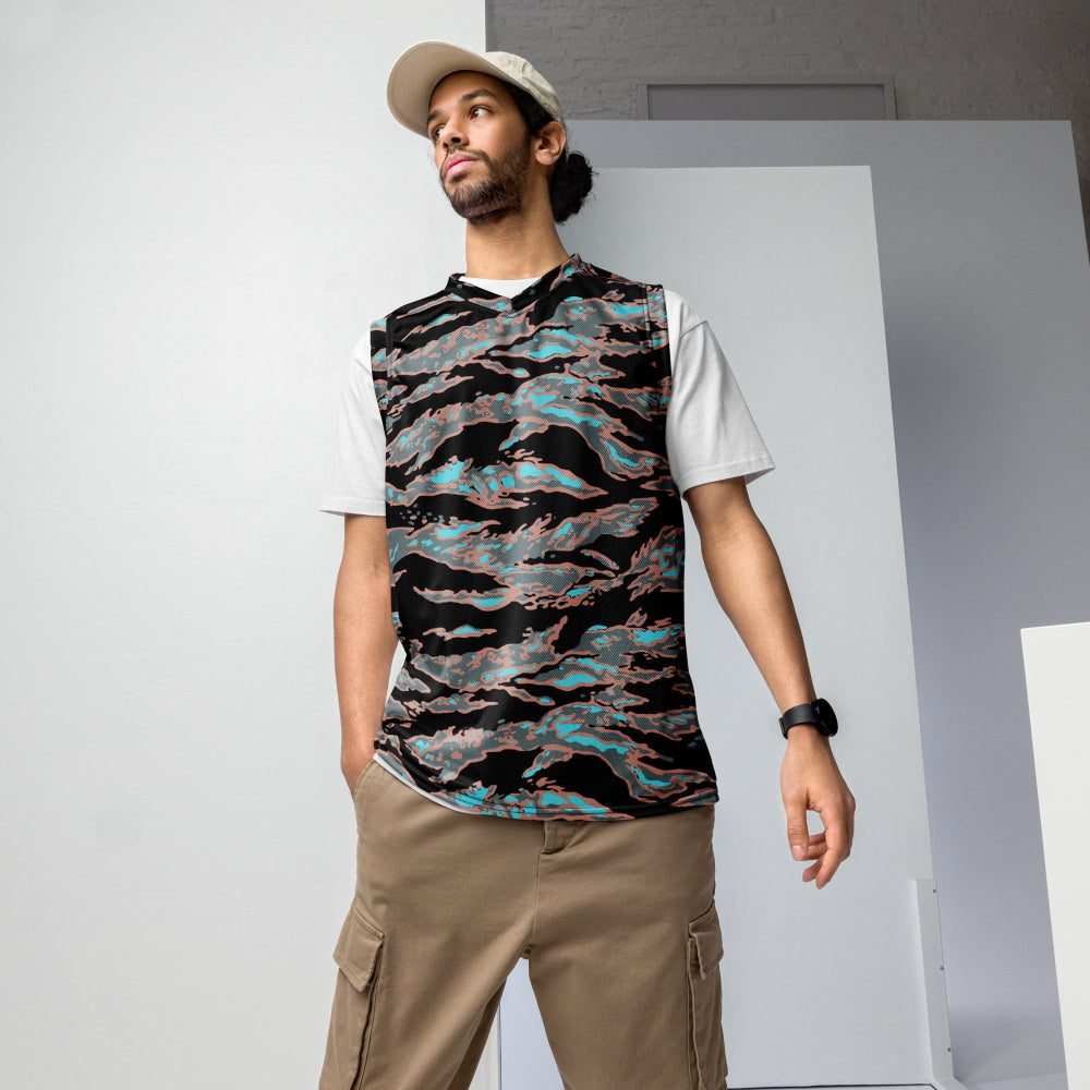 Miami Tiger Stripe Urban CAMO unisex basketball jersey - 2XS - Unisex Basketball Jersey