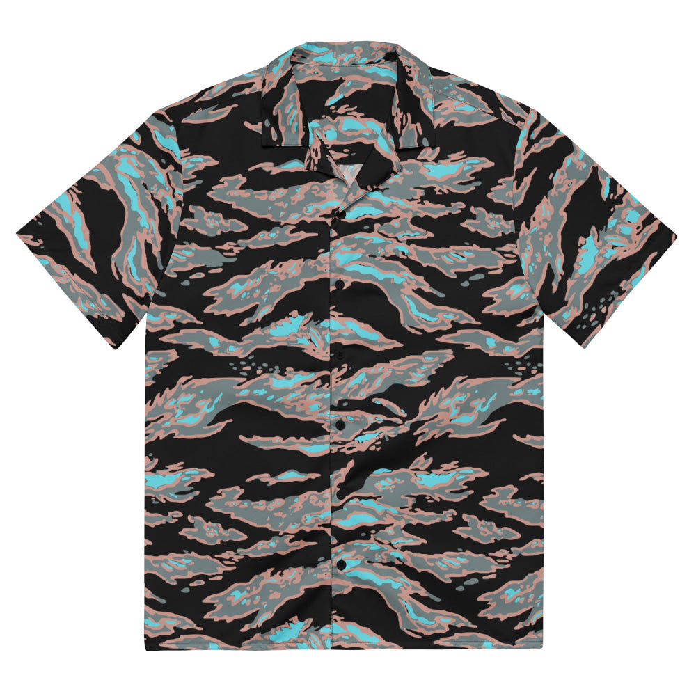 Miami Tiger Stripe Urban CAMO Unisex button shirt - 2XS - Button Shirt