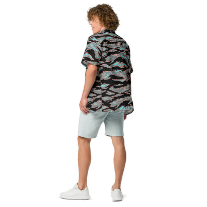 Miami Tiger Stripe Urban CAMO Unisex button shirt - Button Shirt