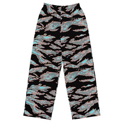 Miami Tiger Stripe Urban CAMO unisex wide-leg pants - 2XS - Unisex Wide-Leg Pants