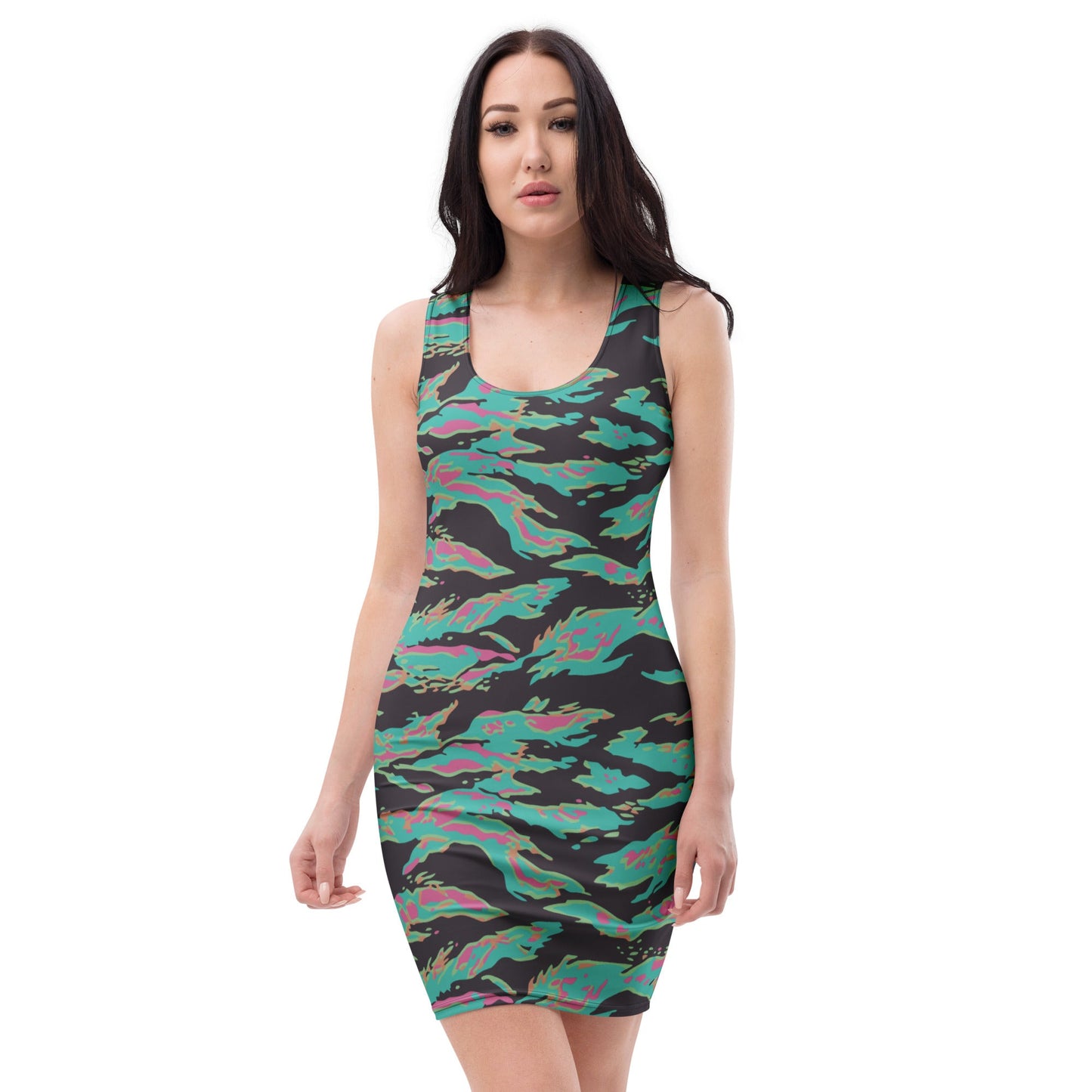 Miami Tiger Stripe CAMO Womens Bodycon Dress - XS