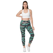 Tiger Stripe Miami CAMO Womens Leggings with Pockets