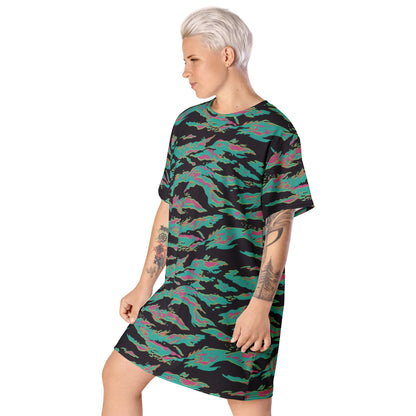 Miami Tiger Stripe CAMO Womens T-Shirt Dress