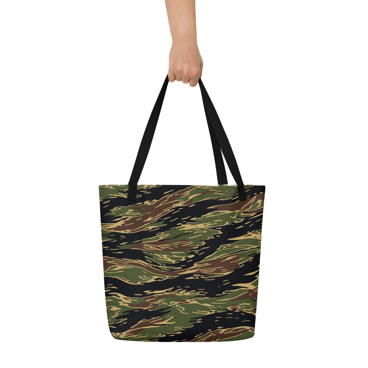 Midnight Fang Tiger Stripe CAMO Large Tote Bag