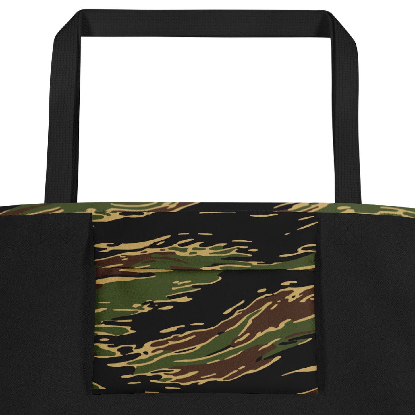 Midnight Fang Tiger Stripe CAMO Large Tote Bag