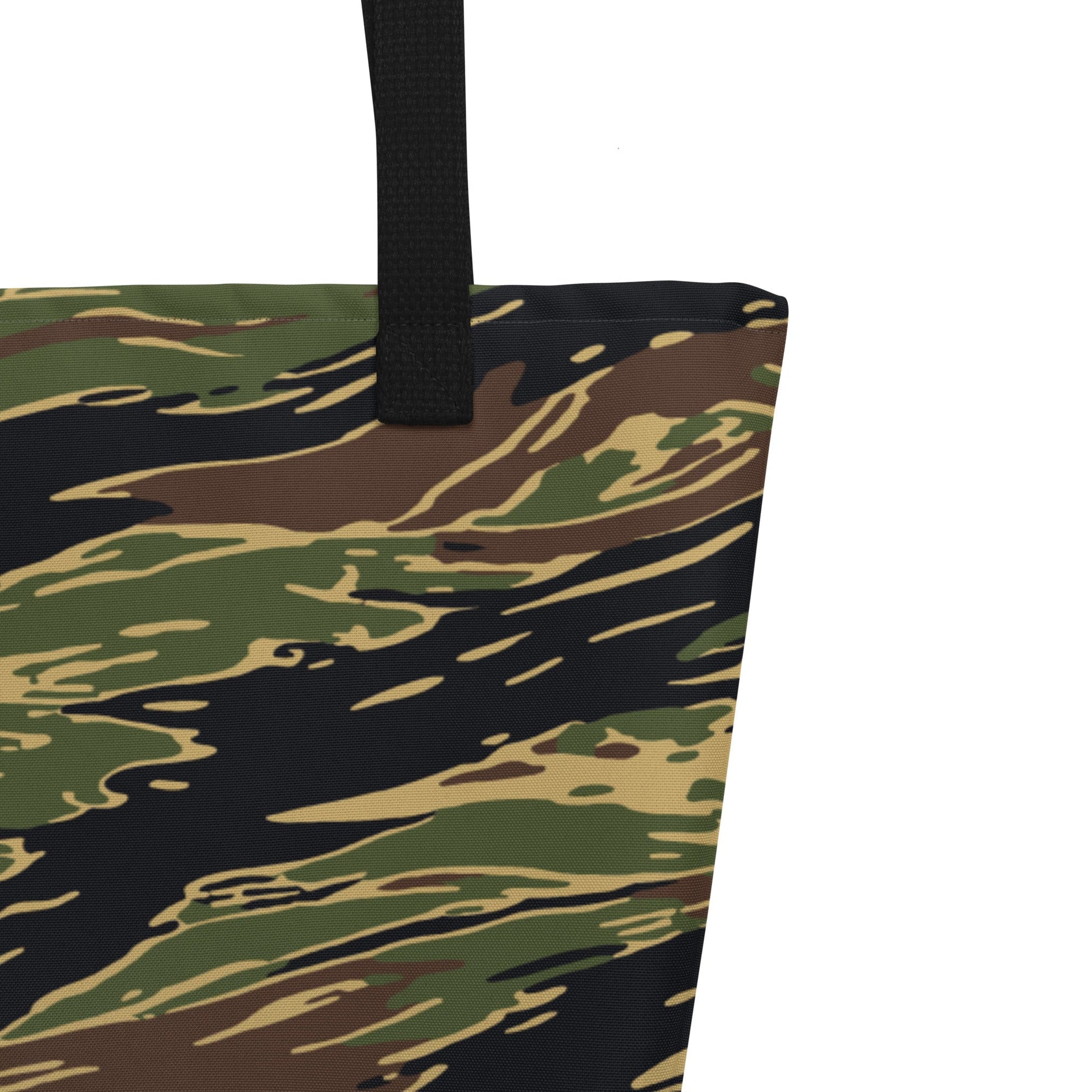 Midnight Fang Tiger Stripe CAMO Large Tote Bag