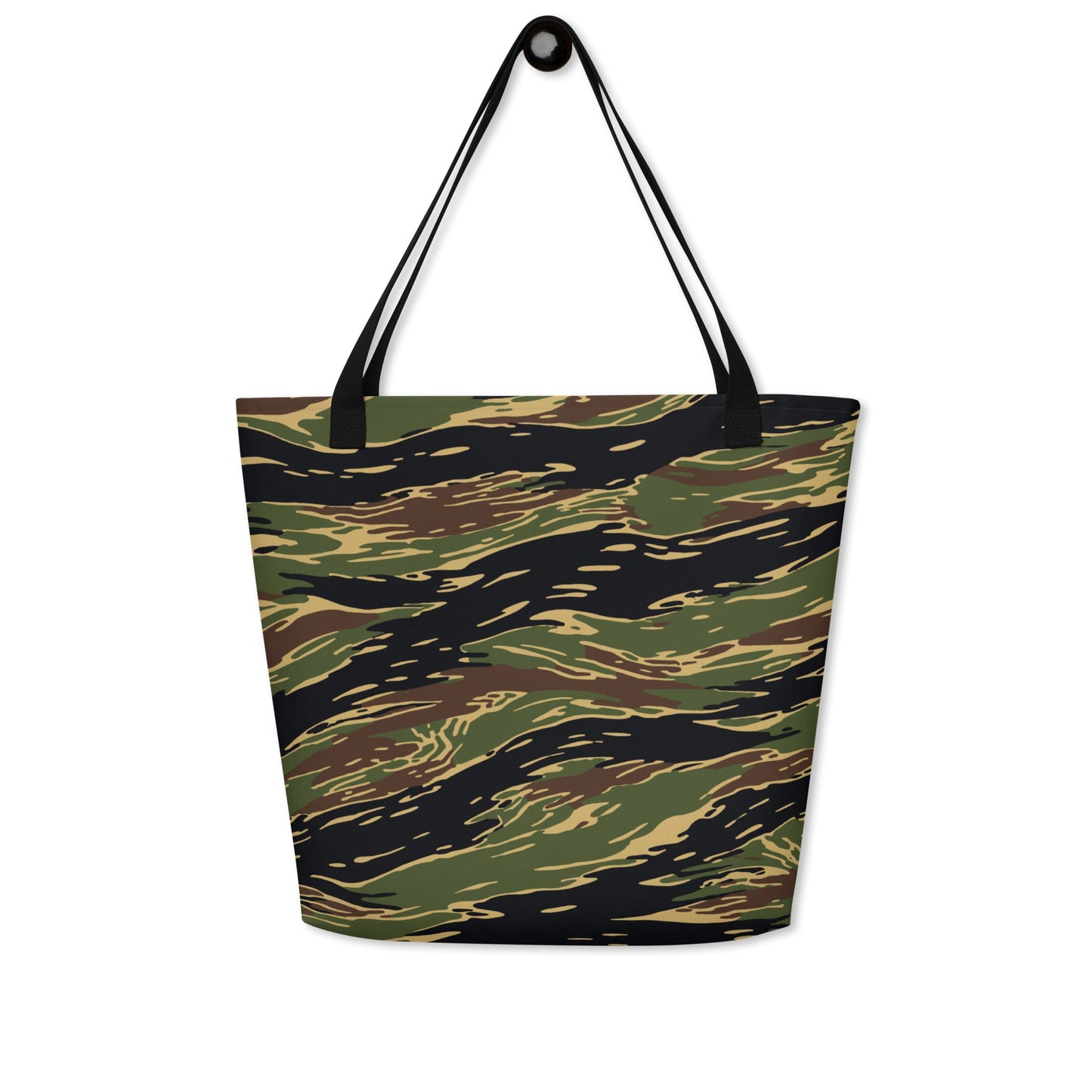 Midnight Fang Tiger Stripe CAMO Large Tote Bag