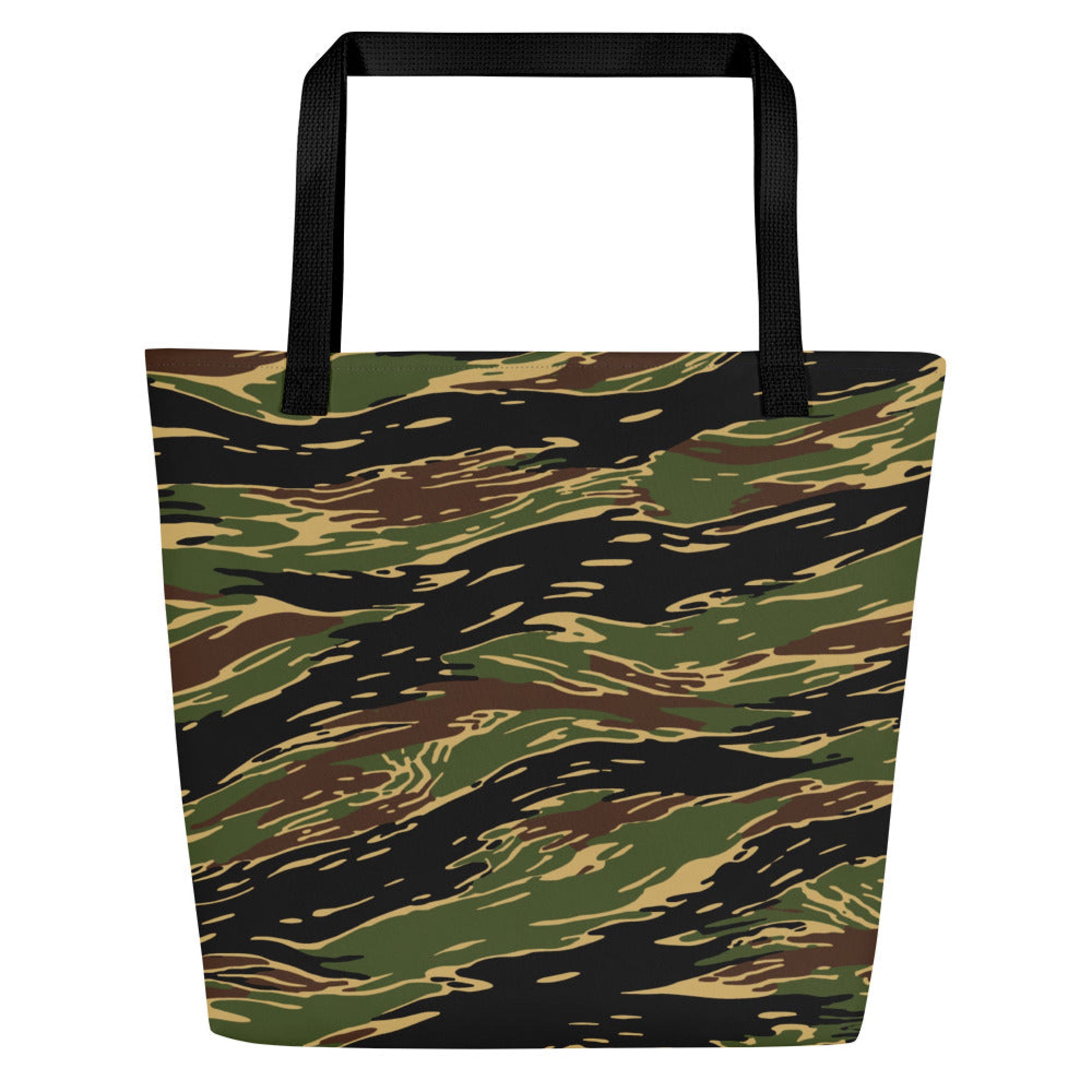 Midnight Fang Tiger Stripe CAMO Large Tote Bag