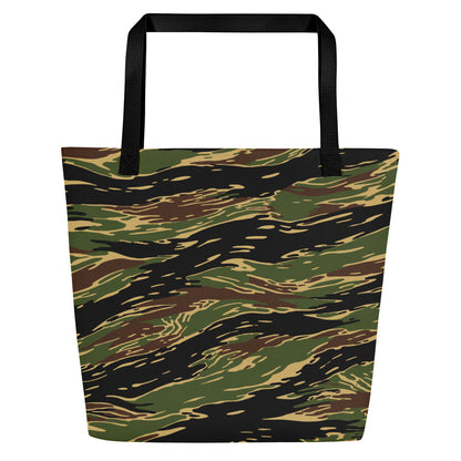 Midnight Fang Tiger Stripe CAMO Large Tote Bag