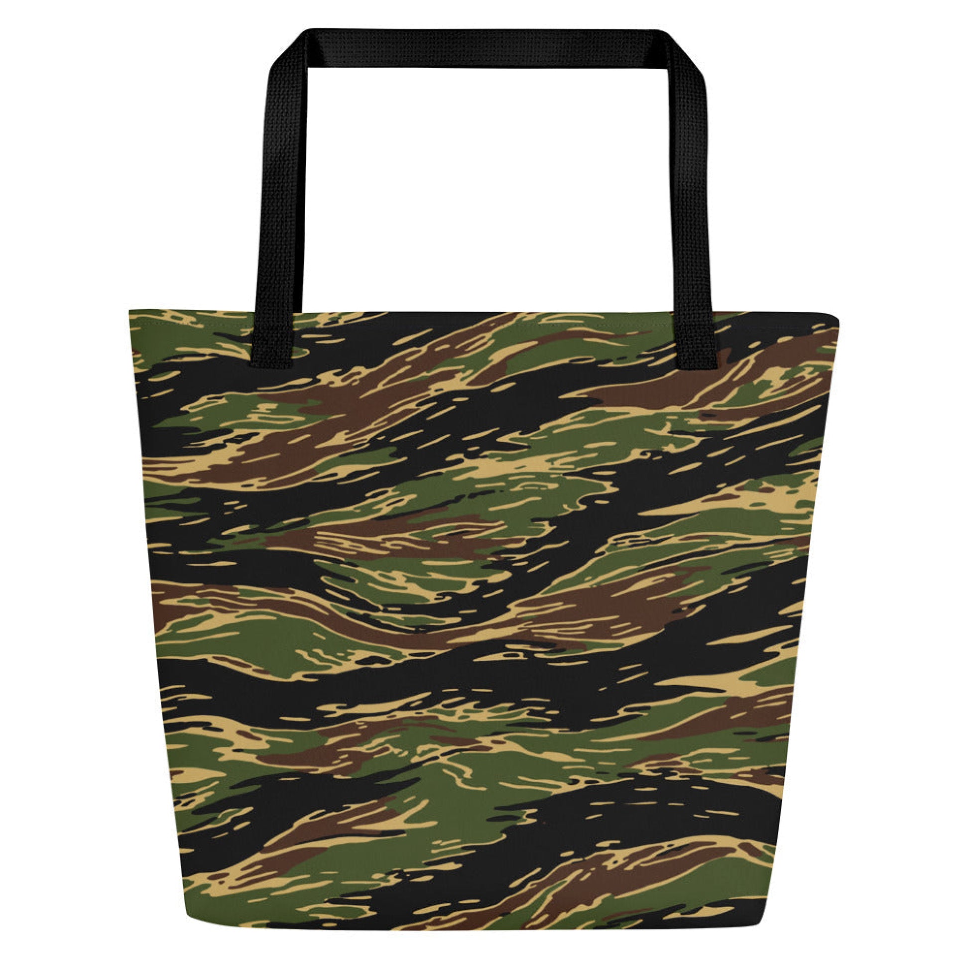Midnight Fang Tiger Stripe CAMO Large Tote Bag