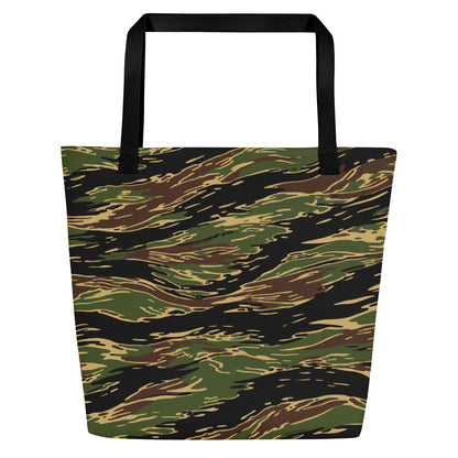 Midnight Fang Tiger Stripe CAMO Large Tote Bag