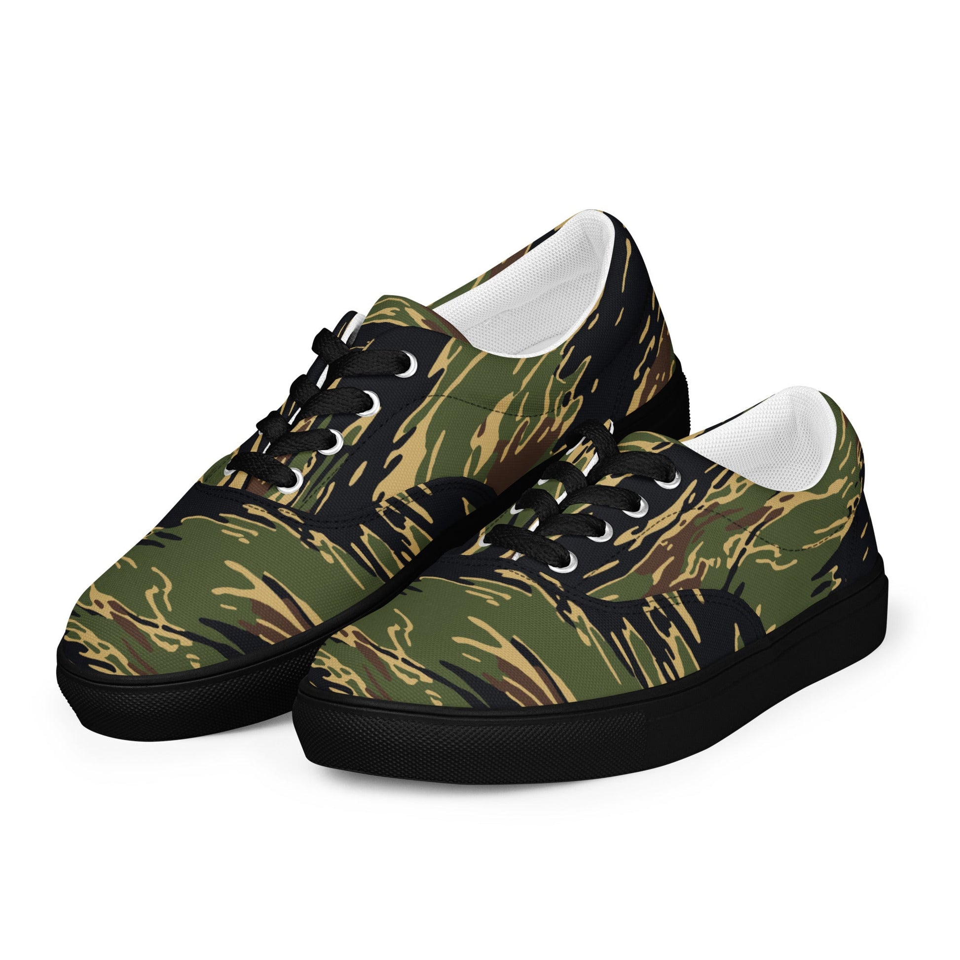 Midnight Fang Tiger Stripe CAMO Mens Lace-Up Canvas Shoes - Lace-up