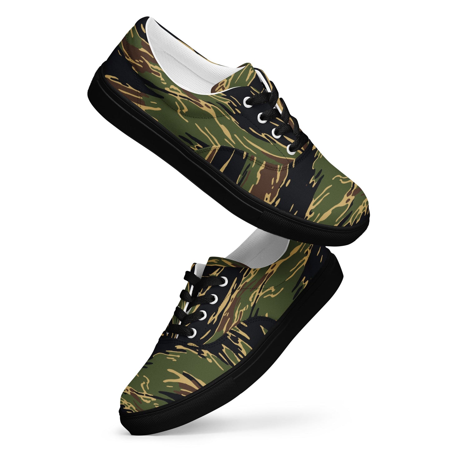 Midnight Fang Tiger Stripe CAMO Mens Lace-Up Canvas Shoes - Lace-up