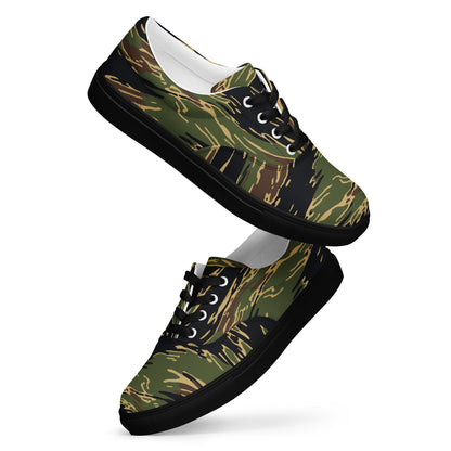 Midnight Fang Tiger Stripe CAMO Mens Lace-Up Canvas Shoes - Lace-up
