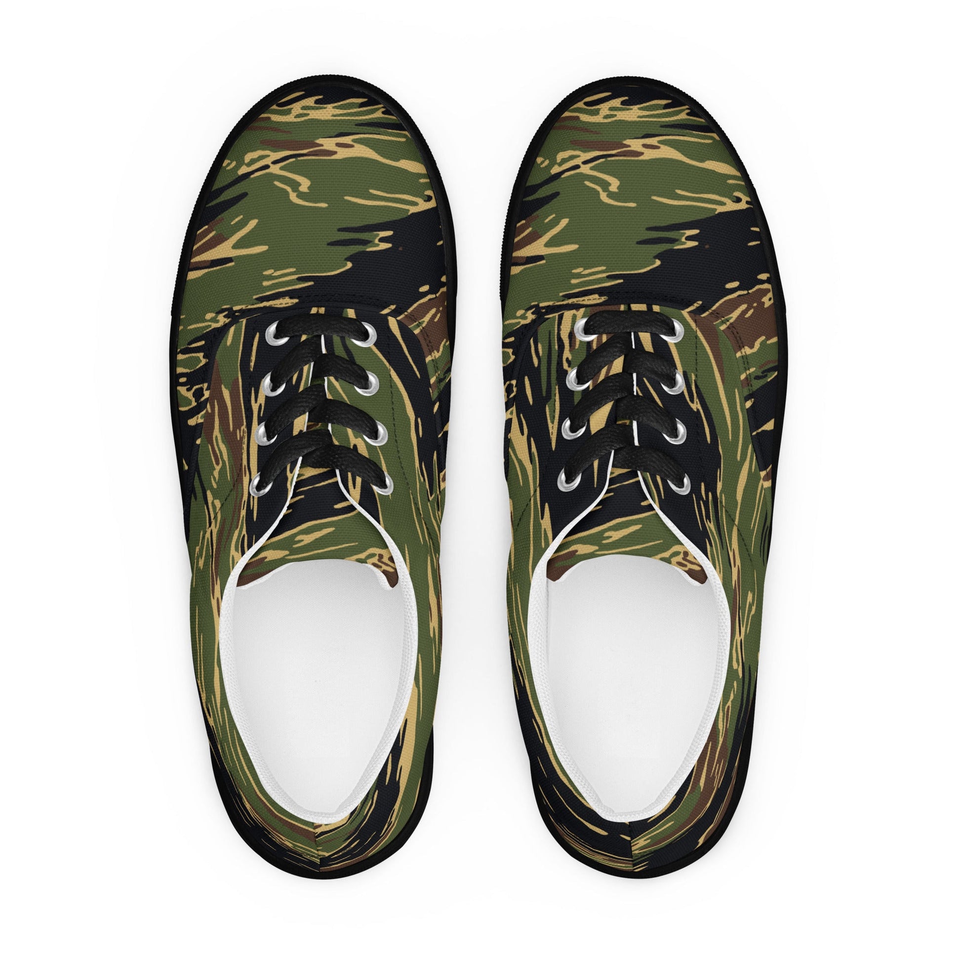 Midnight Fang Tiger Stripe CAMO Mens Lace-Up Canvas Shoes - Lace-up