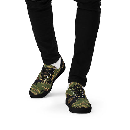 Midnight Fang Tiger Stripe CAMO Mens Lace-Up Canvas Shoes - Lace-up