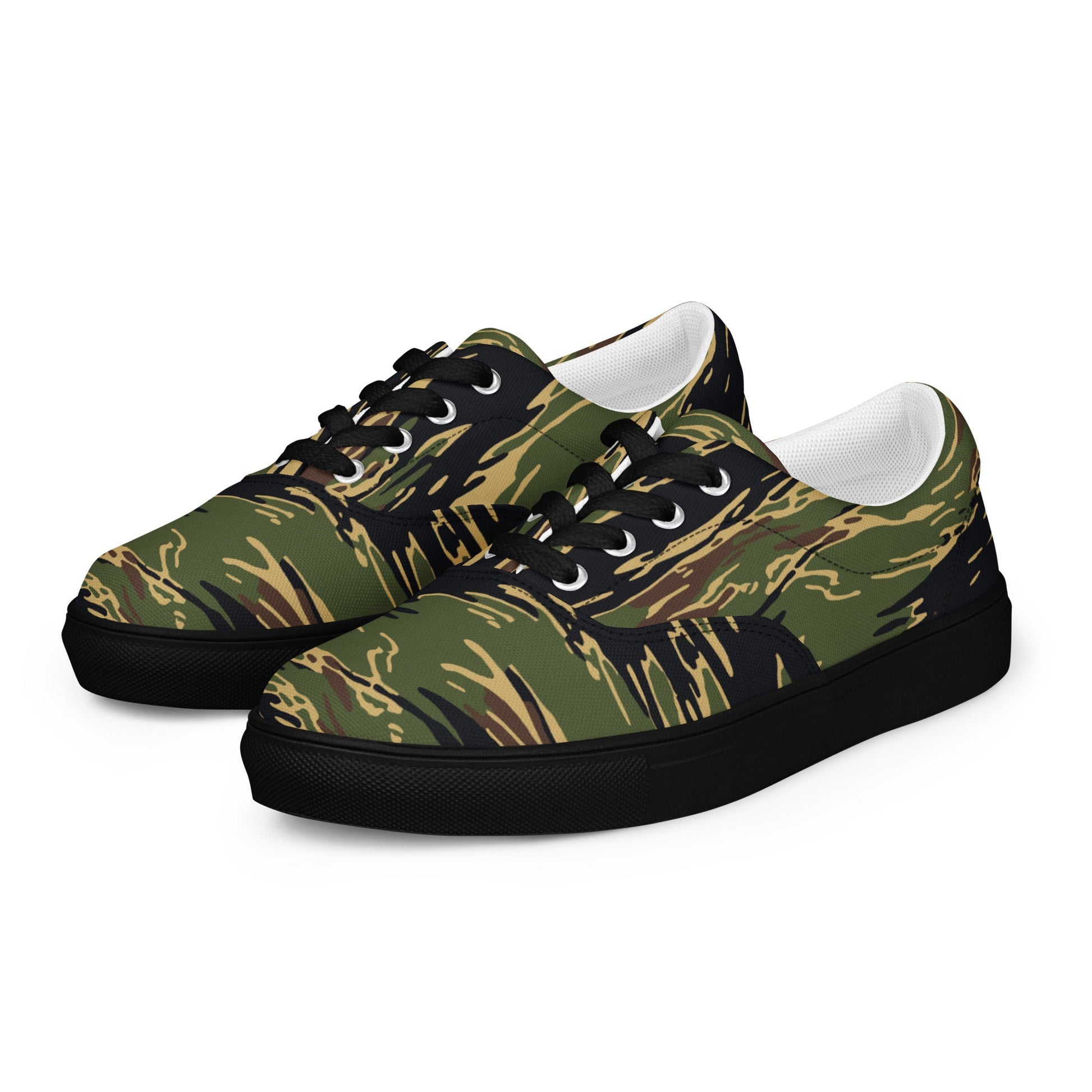 Midnight Fang Tiger Stripe CAMO Mens Lace-Up Canvas Shoes - Lace-up