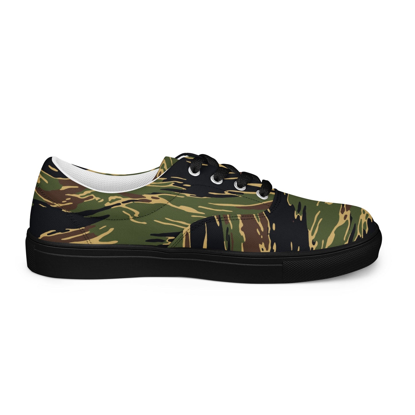 Midnight Fang Tiger Stripe CAMO Mens Lace-Up Canvas Shoes - Lace-up