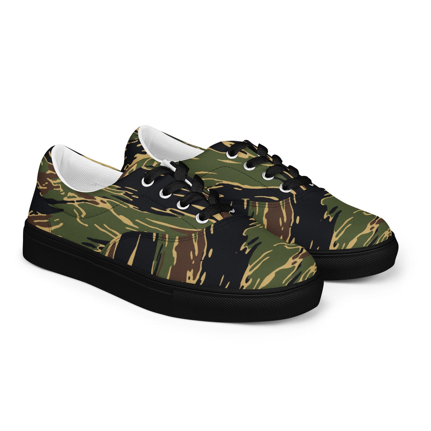 Midnight Fang Tiger Stripe CAMO Mens Lace-Up Canvas Shoes - Lace-up