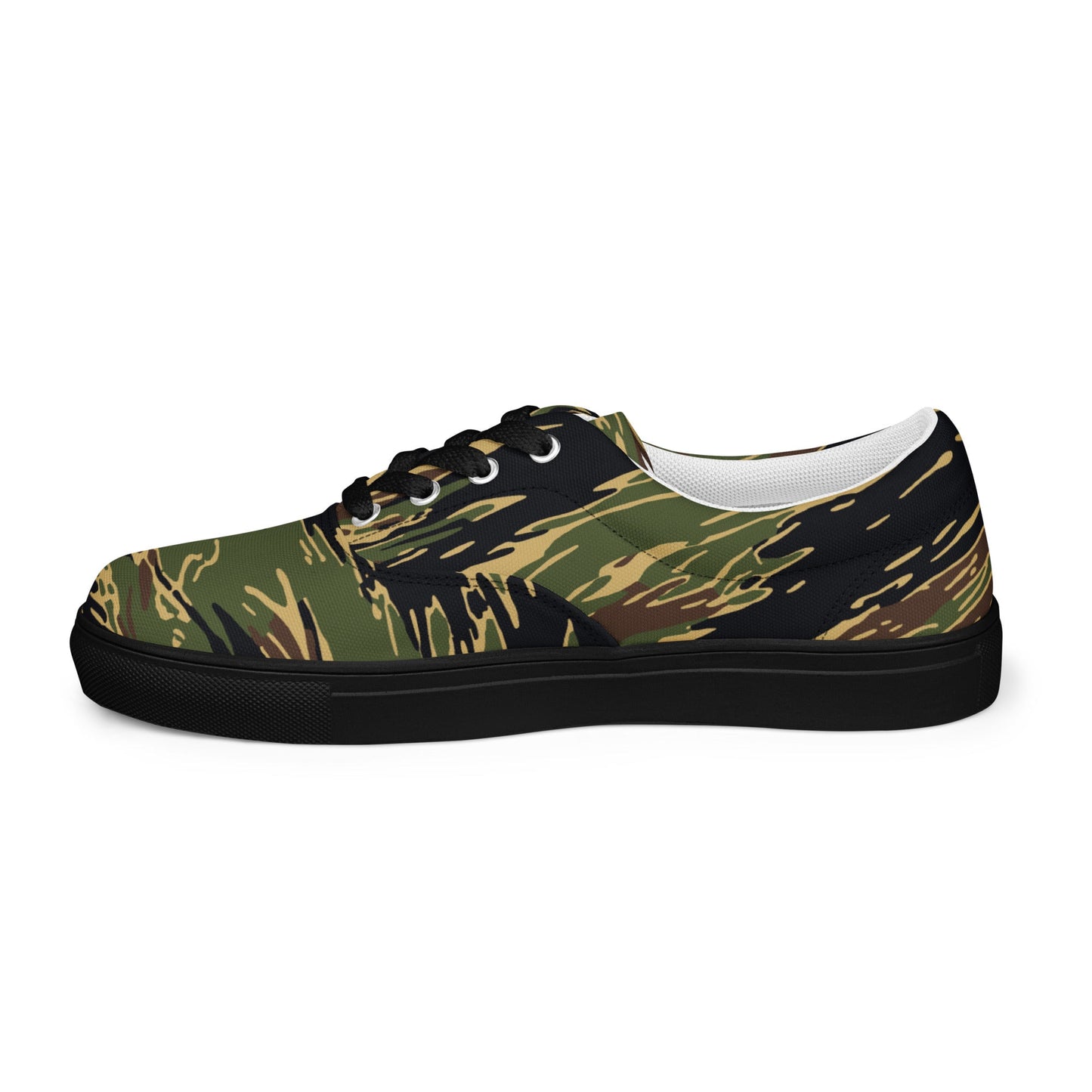 Midnight Fang Tiger Stripe CAMO Mens Lace-Up Canvas Shoes - Lace-up