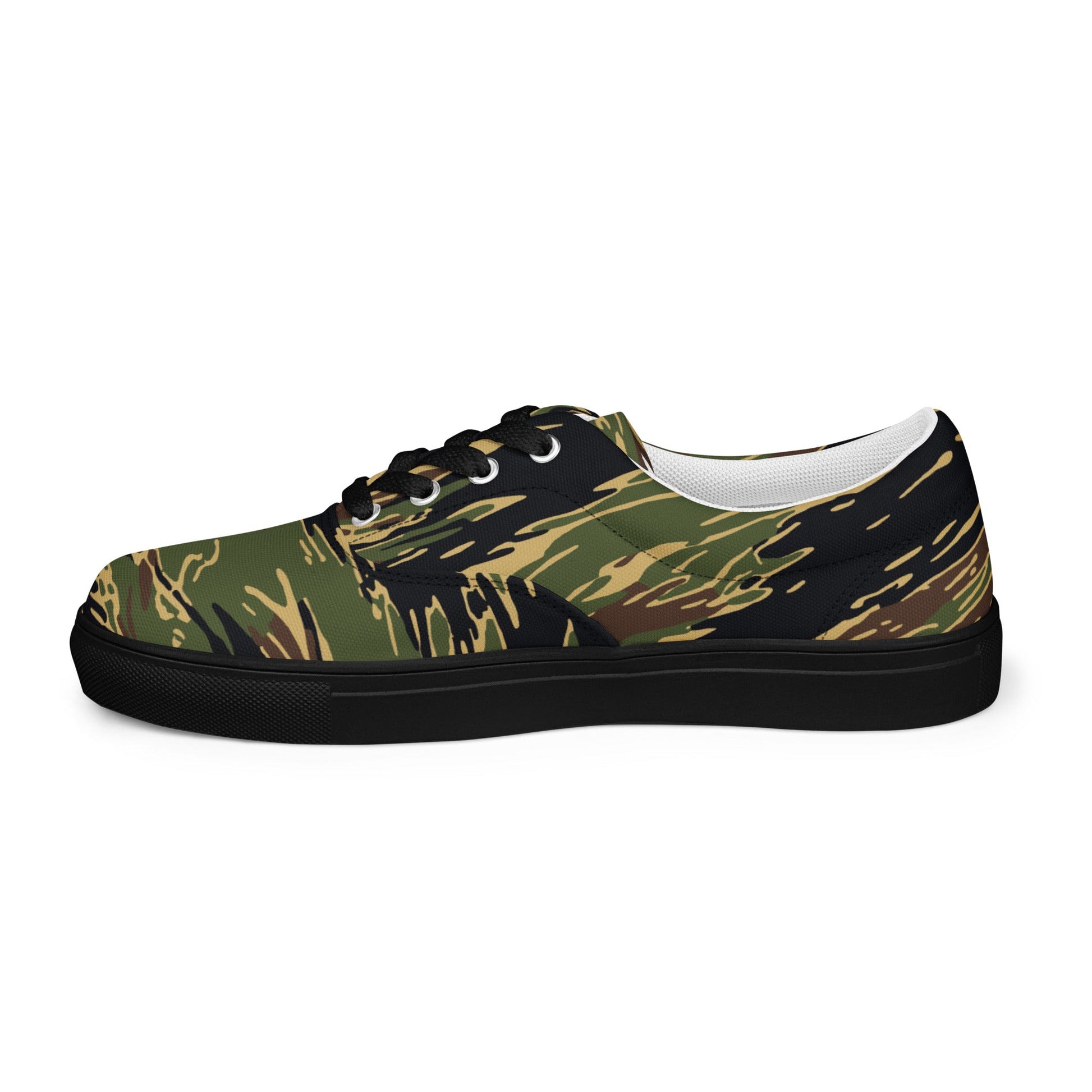Midnight Fang Tiger Stripe CAMO Mens Lace-Up Canvas Shoes - Lace-up