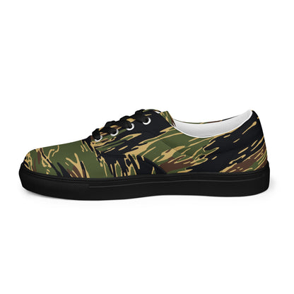Midnight Fang Tiger Stripe CAMO Mens Lace-Up Canvas Shoes - Lace-up
