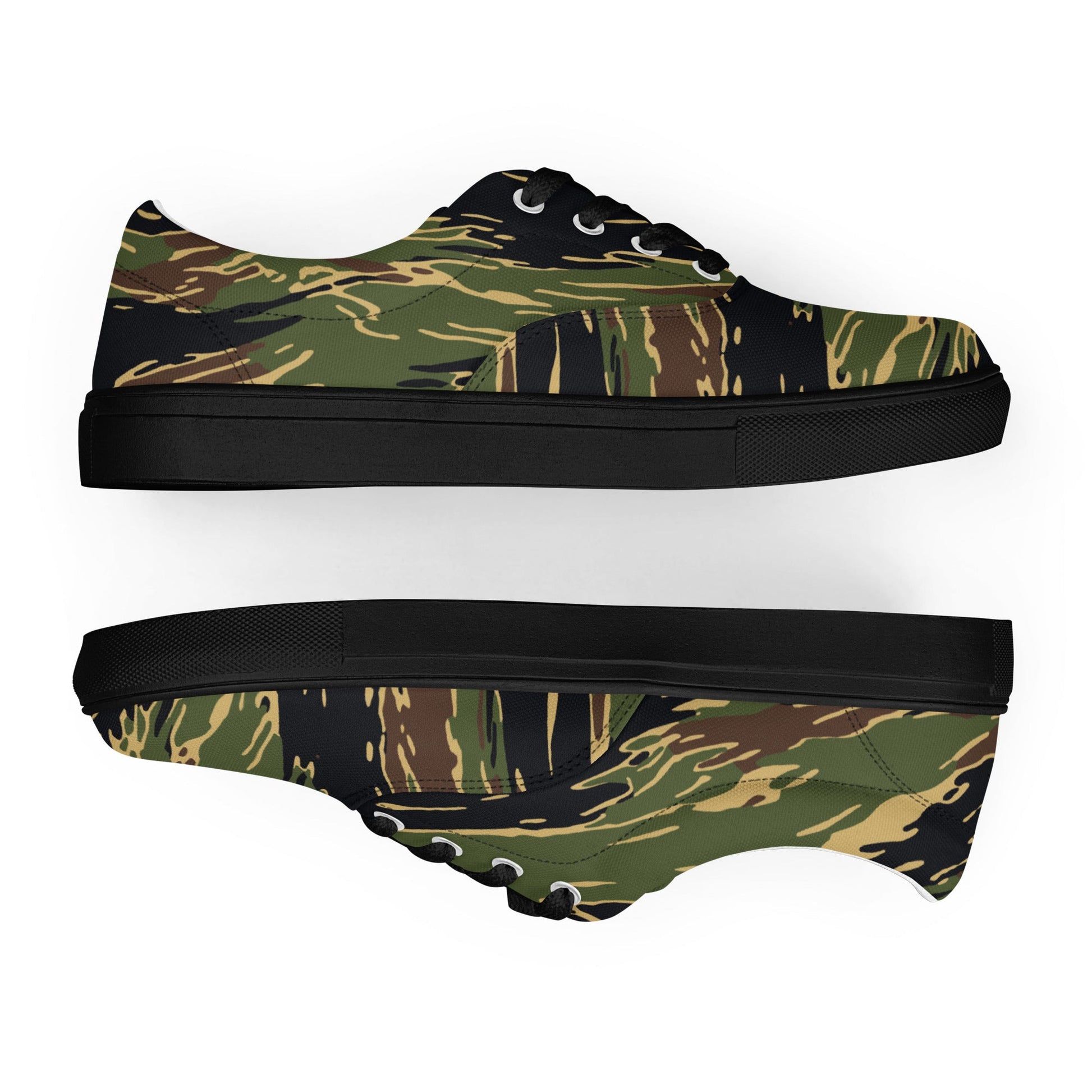 Midnight Fang Tiger Stripe CAMO Mens Lace-Up Canvas Shoes - Lace-up