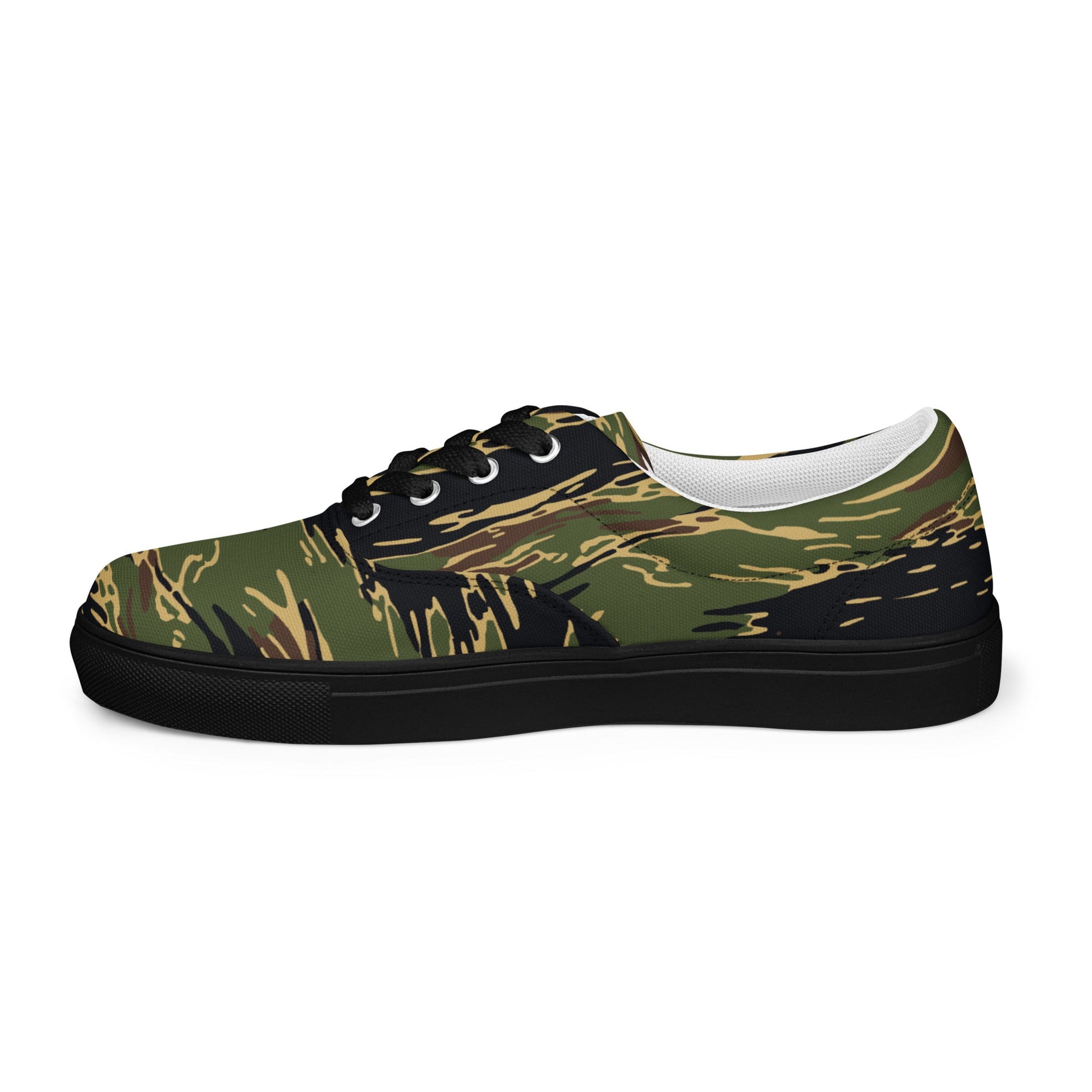 Midnight Fang Tiger Stripe CAMO Mens Lace-Up Canvas Shoes - Lace-up