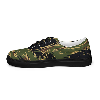 Midnight Fang Tiger Stripe CAMO Mens Lace-Up Canvas Shoes - Lace-up