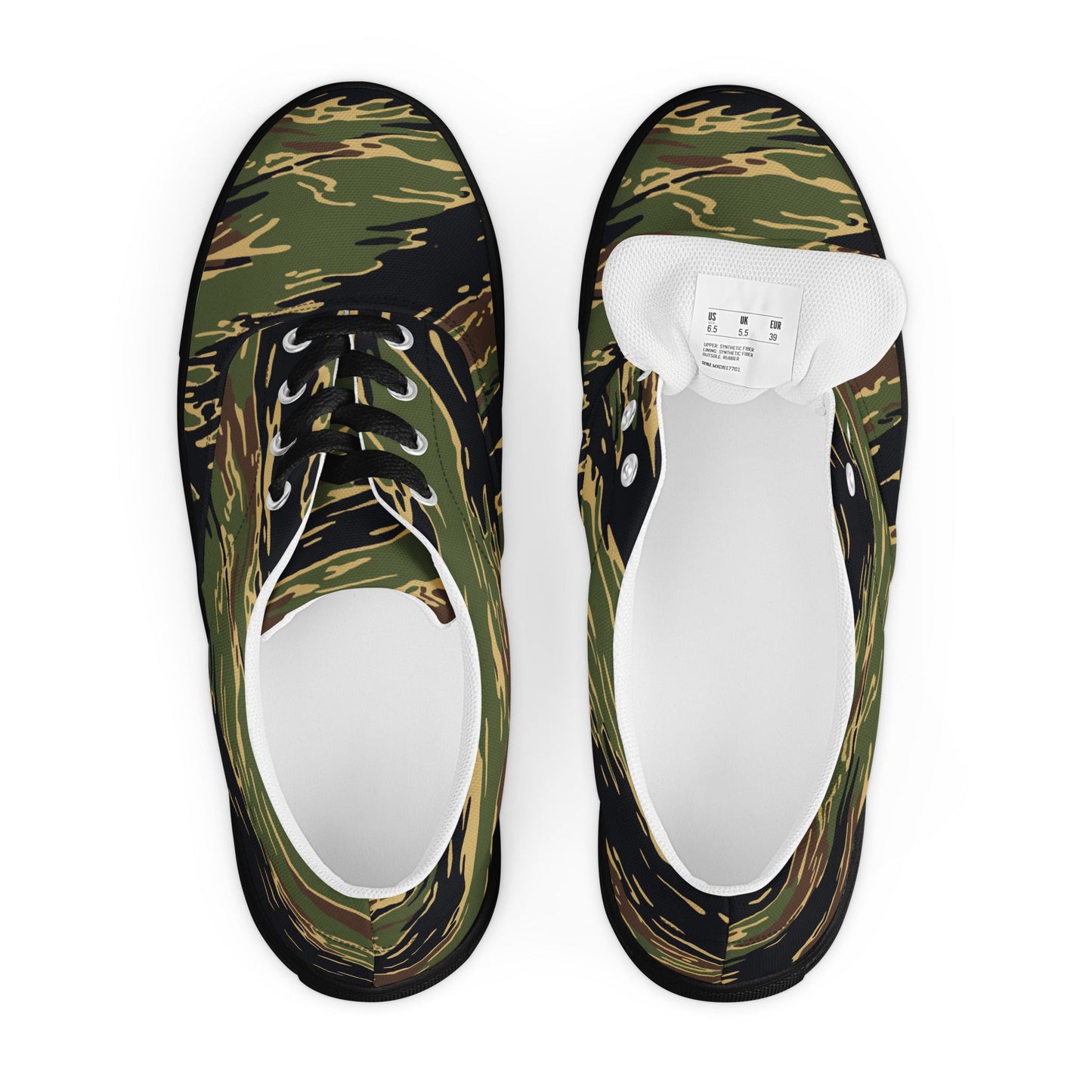 Midnight Fang Tiger Stripe CAMO Mens Lace-Up Canvas Shoes - Lace-up