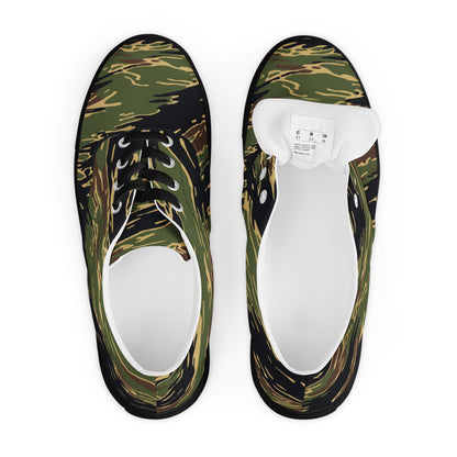 Midnight Fang Tiger Stripe CAMO Mens Lace-Up Canvas Shoes - Lace-up