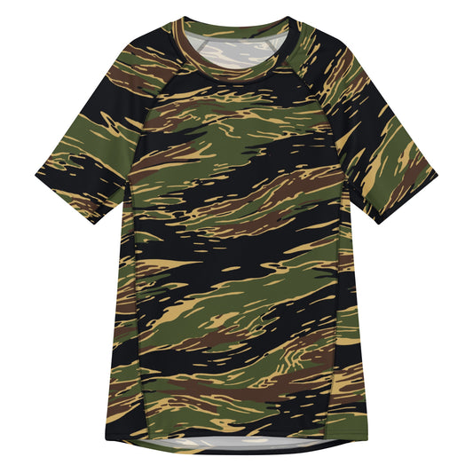 Midnight Fang Tiger Stripe CAMO Mens Short-Sleeve Rash Guard - 2XS