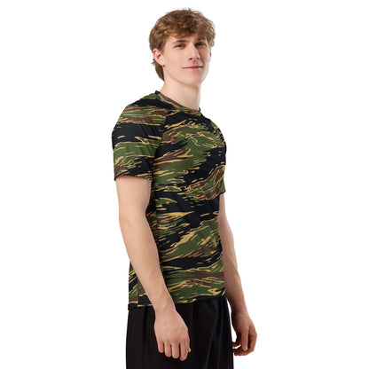 Midnight Fang Tiger Stripe CAMO Mens Short-Sleeve Rash Guard