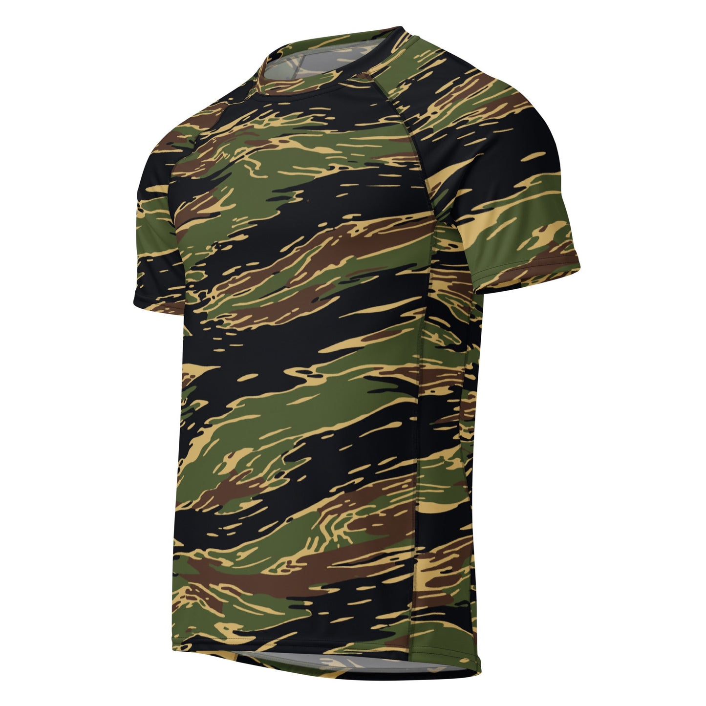 Midnight Fang Tiger Stripe CAMO Mens Short-Sleeve Rash Guard