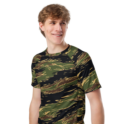 Midnight Fang Tiger Stripe CAMO Mens Short-Sleeve Rash Guard