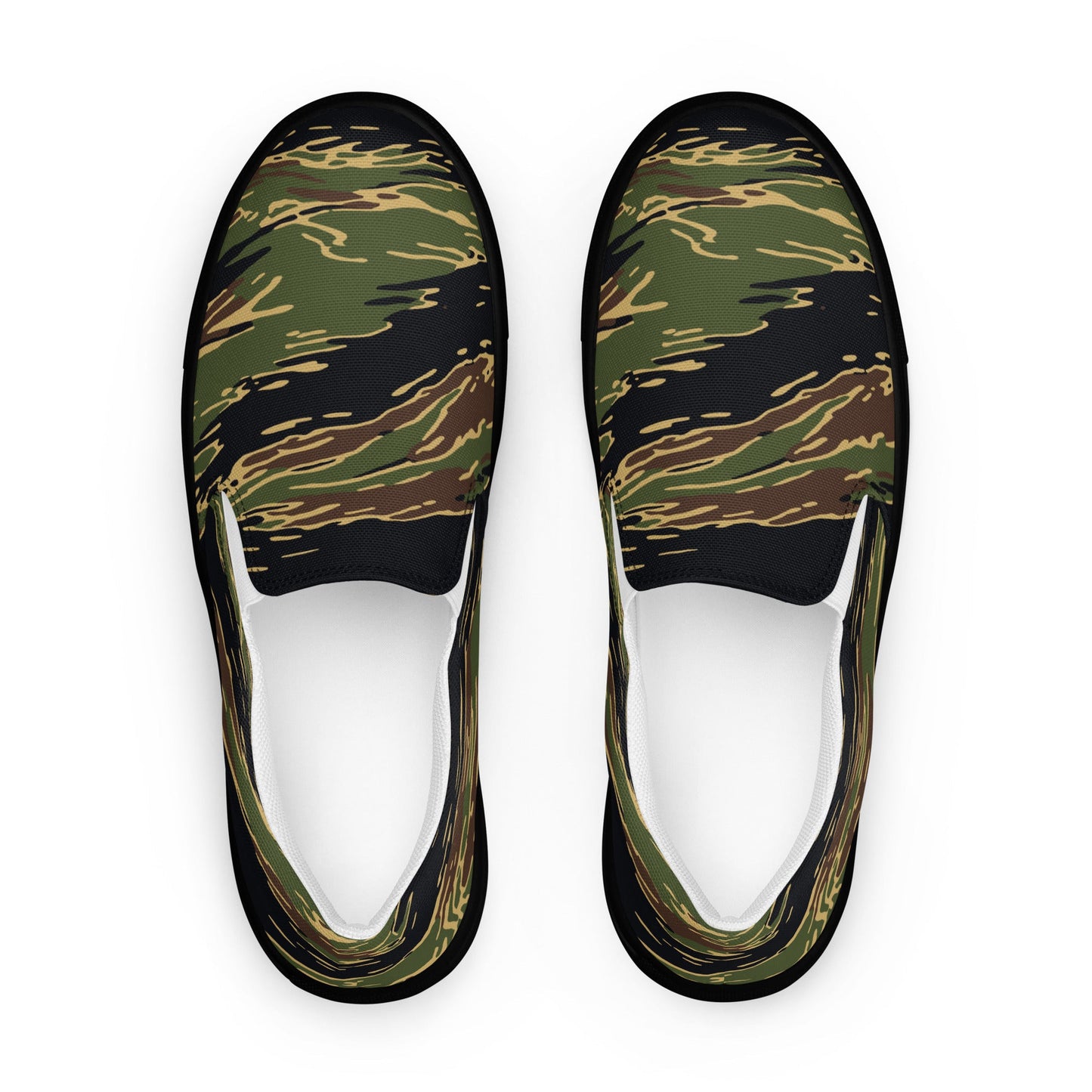 Midnight Fang Tiger Stripe CAMO Mens Slip-On Canvas Shoes